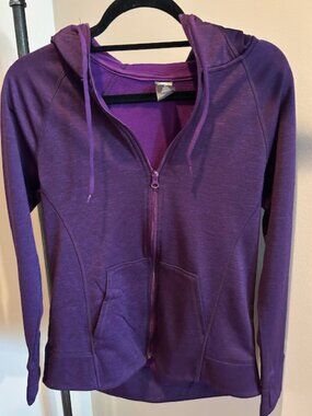 CHAMPION fleece lined running jacket, purple, size Medium